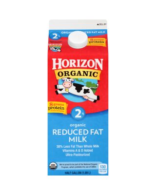 Organic 2% Milk, Horizon Farms, 6 - 1/2 Gallons