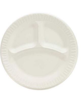 9" Foam Plate 3-Compartments 500ct