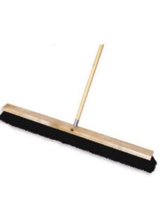 24" Black Bristle Broom With 60" Handle