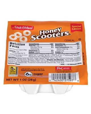 Honey Nut Scooters Cereal - Bowl - 96ct